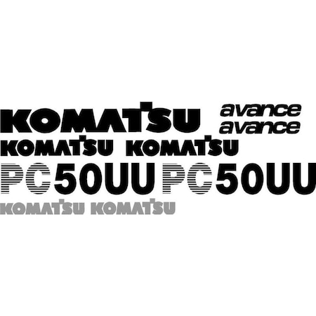 Aftermarket Decal Set for Komatsu PC 50UU Excavator KMPC50UUDECALSET